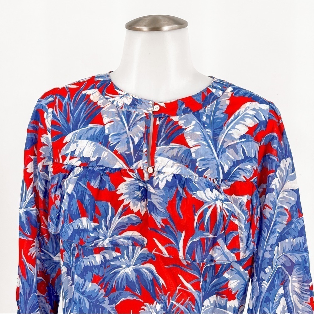 J. Crew Long-Sleeve Ruffle Top Ratti Rio Floral - Picture 2 of 5